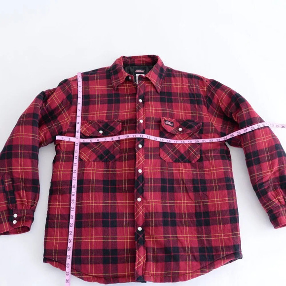 Dickies Red Black Checker Pattern with Thick Lining Button Up Shacket Jack Sz XL - Picture 5 of 14